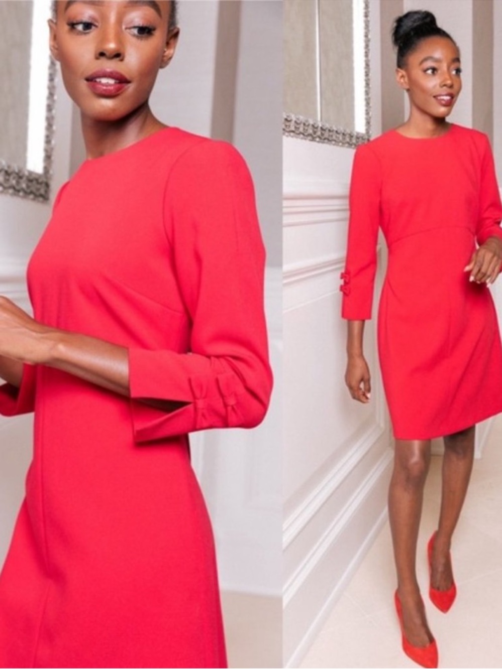 Gal Meets Glam Tatianna Red Bow Mini Dress Size 0